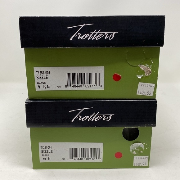 Trotters Sizzle Black Leather Ballet Flats NARROW - Picture 8 of 8